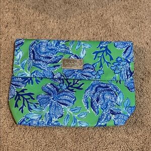 Lilly Pulitzer Pouch in the "Cabana Green Keepin' it Reel" Print